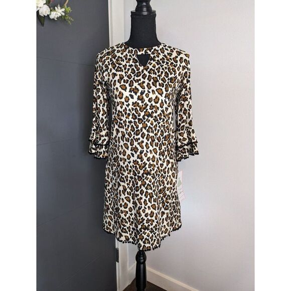 3 for‎ $20 NWT Girls Rare Editions Bell Sleeve Animal Print Shift Dress - 16 - Picture 1 of 12